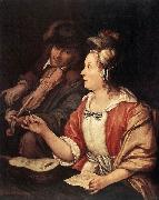 Frans van Mieris The Music Lesson painting